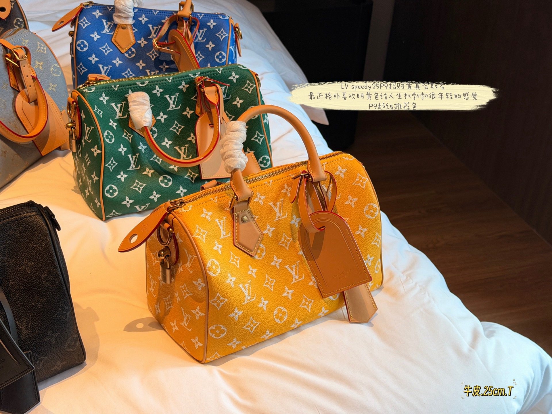 size：26*18cm（小） L家 SpeedyP69手袋 牛皮 牛皮speedy，颠覆性材质  粒面小牛皮触感如黄油般细腻， 包底可随性折叠， 日常通勤秒变慵懒又松弛！ 上身效果也太好啦 化身人群中最靓的崽。！ 黄金尺寸实锤 日常出行或者短途旅行真的实用