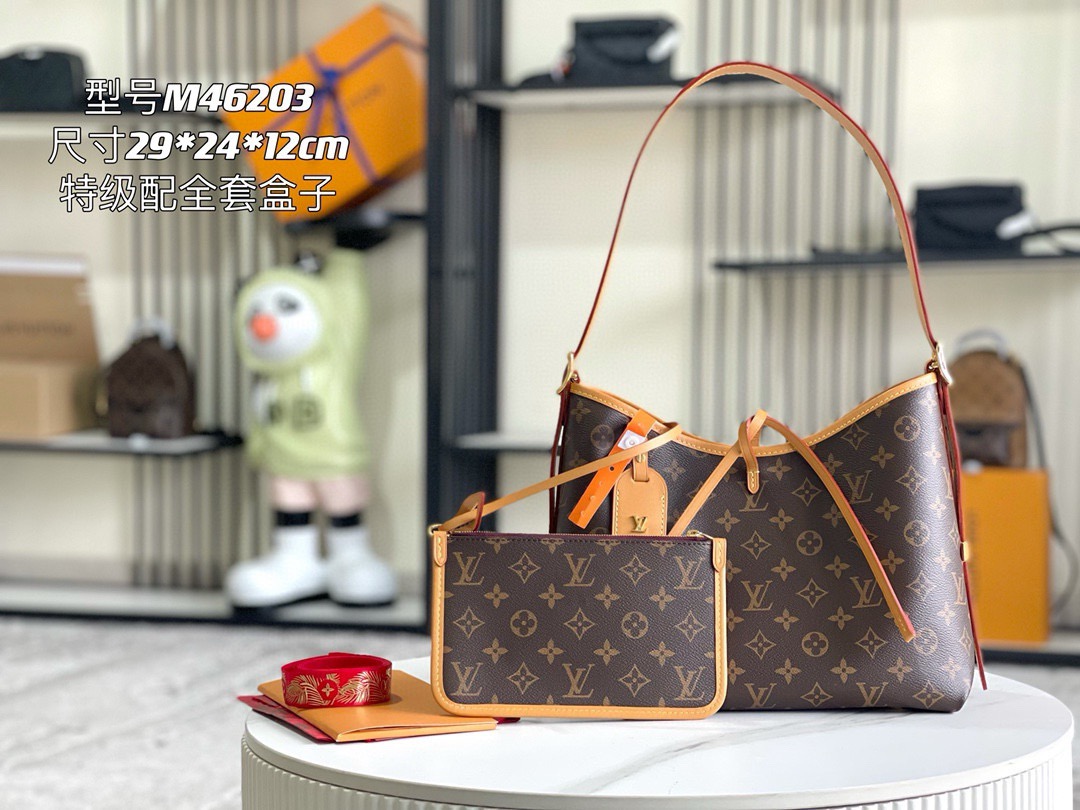 （163c01 芯片）特级配全套包装 【特级全钢质量】M46203 老花 进口原厂皮 皮料是意大利A级皮料是在于品质、五金、面料、手工、油边、A级出品、图片跟产品一致丶配全套包装.尺寸:29x24x12CM
