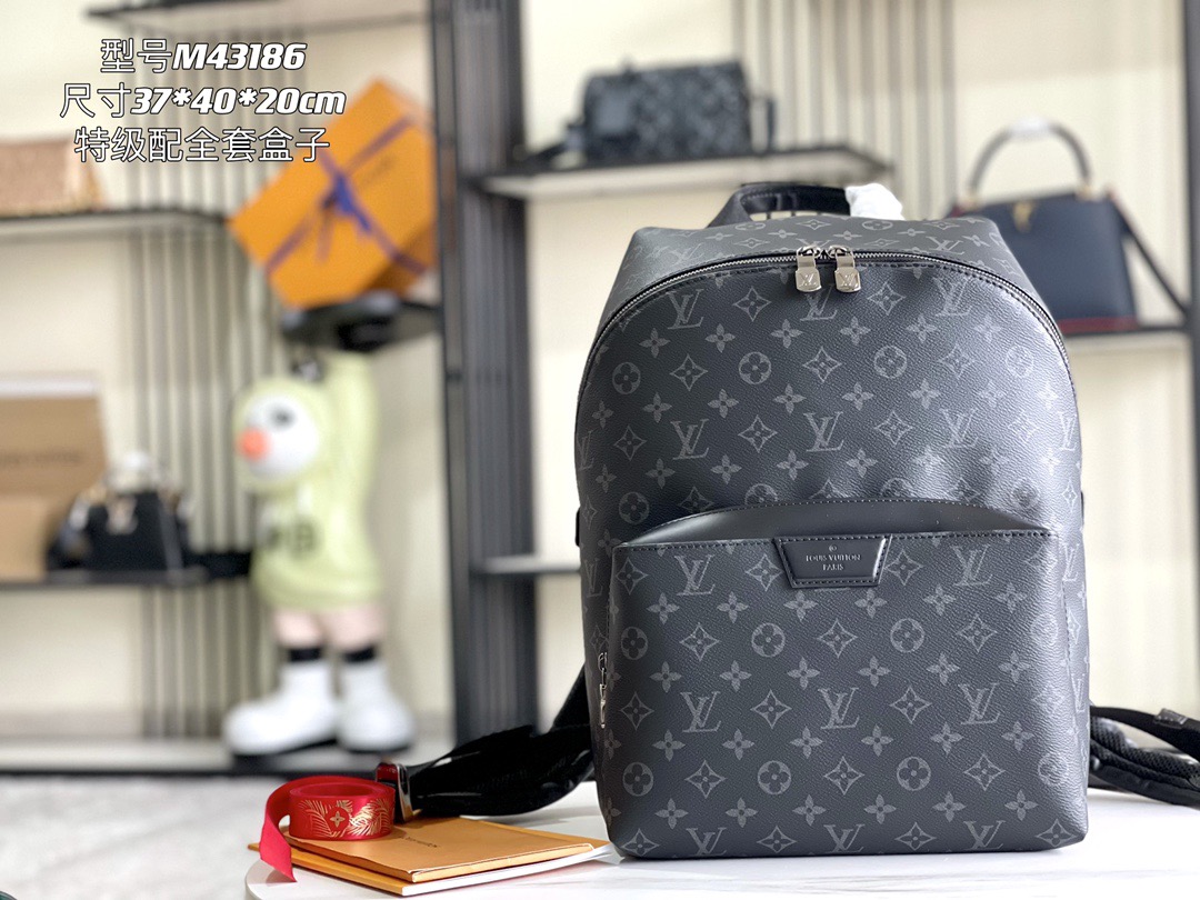 特级配全套（变码芯片）（特级原厂皮 全钢五金 质量）M43186 皮料是代工厂意大利A级皮料:所谓的特级．是在于品质、五金、面料、手工、油边、A级出品、拍摄图跟产品一致丶配图上的全套包装.尺寸:37x40x20CM